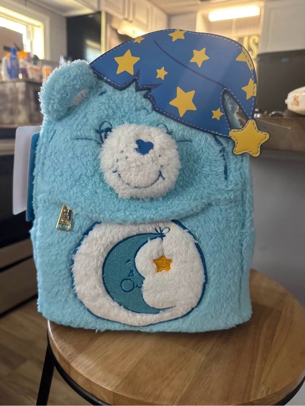 Loungefly Light Blue Plush Care Bears Bedtime Bear Backpack